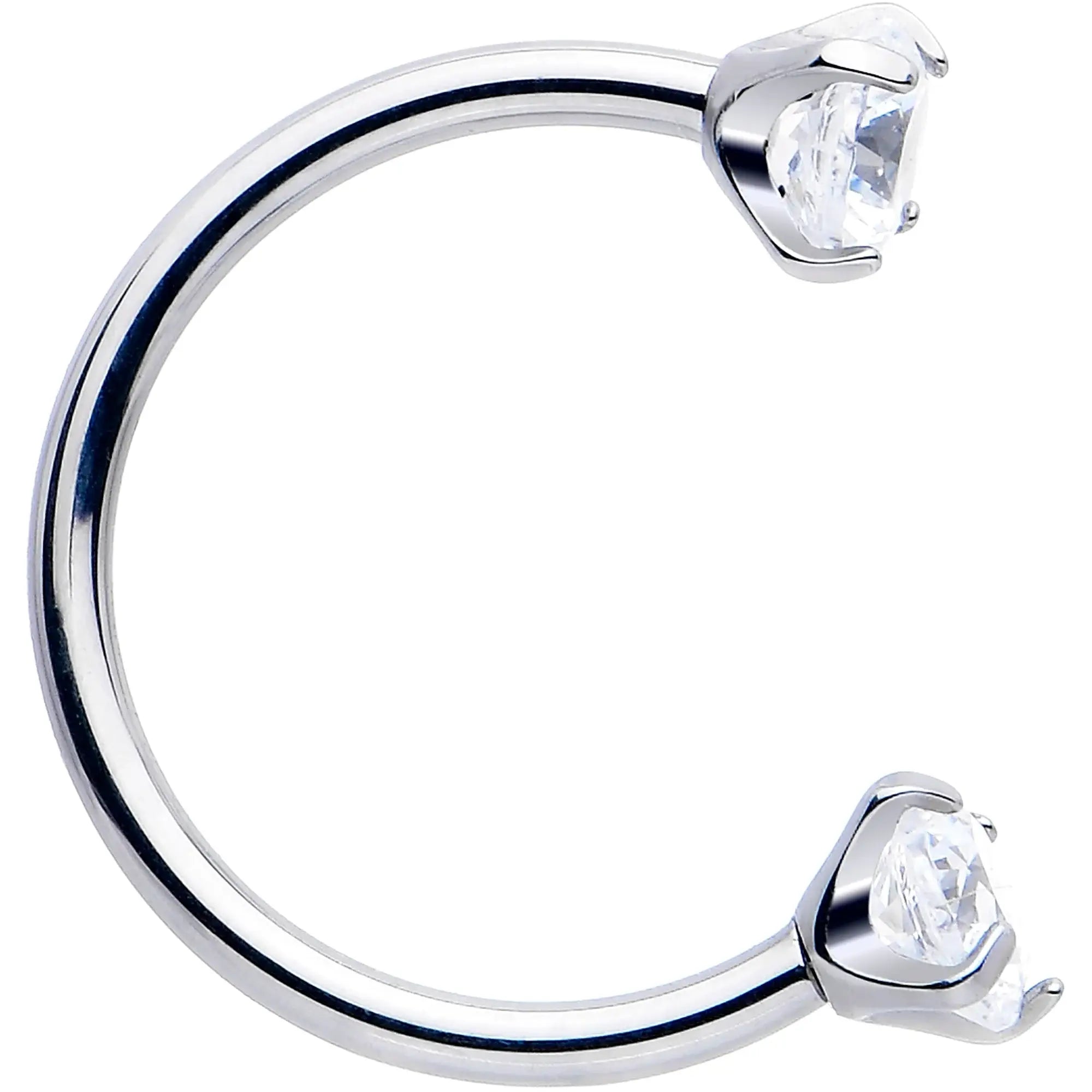 Double Gem Horseshoe Nose Ring Kit with Ball Grabber - BodyCandy - Flyclothing LLC