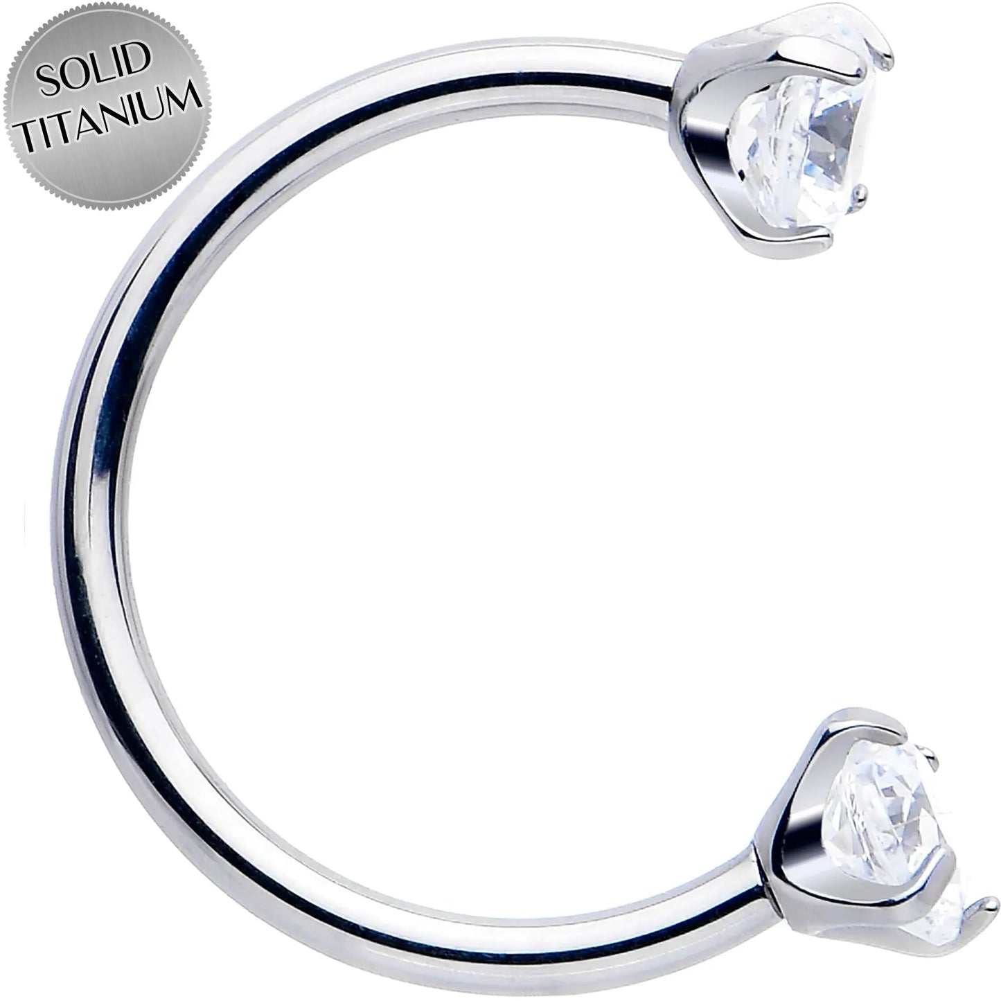 Double Gem Horseshoe Nose Ring Kit with Ball Grabber - BodyCandy - Flyclothing LLC