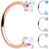 Double Gem Horseshoe Nose Ring Kit with Ball Grabber - BodyCandy - Flyclothing LLC