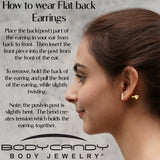 18G 1/4 Clear Gem Gold Plated Implant Grade Titanium Threadless Bar Flatback Stud - BodyCandy - Flyclothing LLC