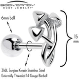 Trippy Mushroom Trio Barbell Tongue Ring - BodyCandy - Flyclothing LLC