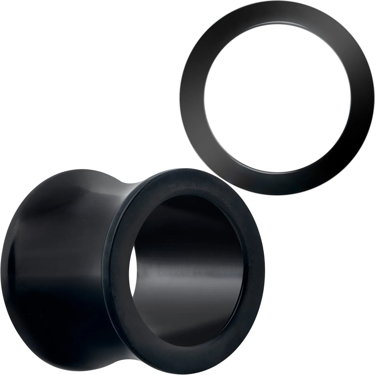Black Hand Polished Double Flare Tunnel Plug Set 6mm to 25mm - BodyCandy - Flyclothing LLC