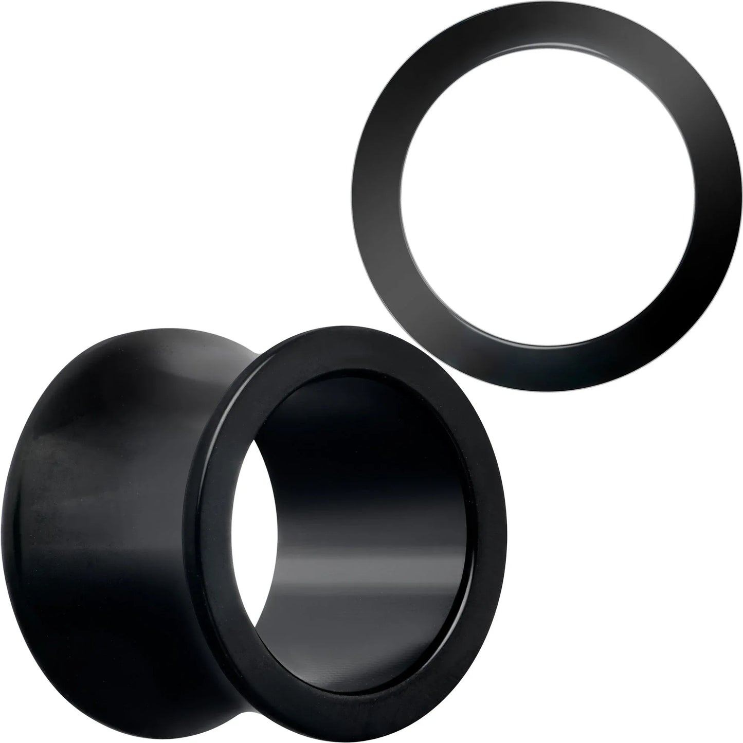 Black Hand Polished Double Flare Tunnel Plug Set 6mm to 25mm - BodyCandy - Flyclothing LLC