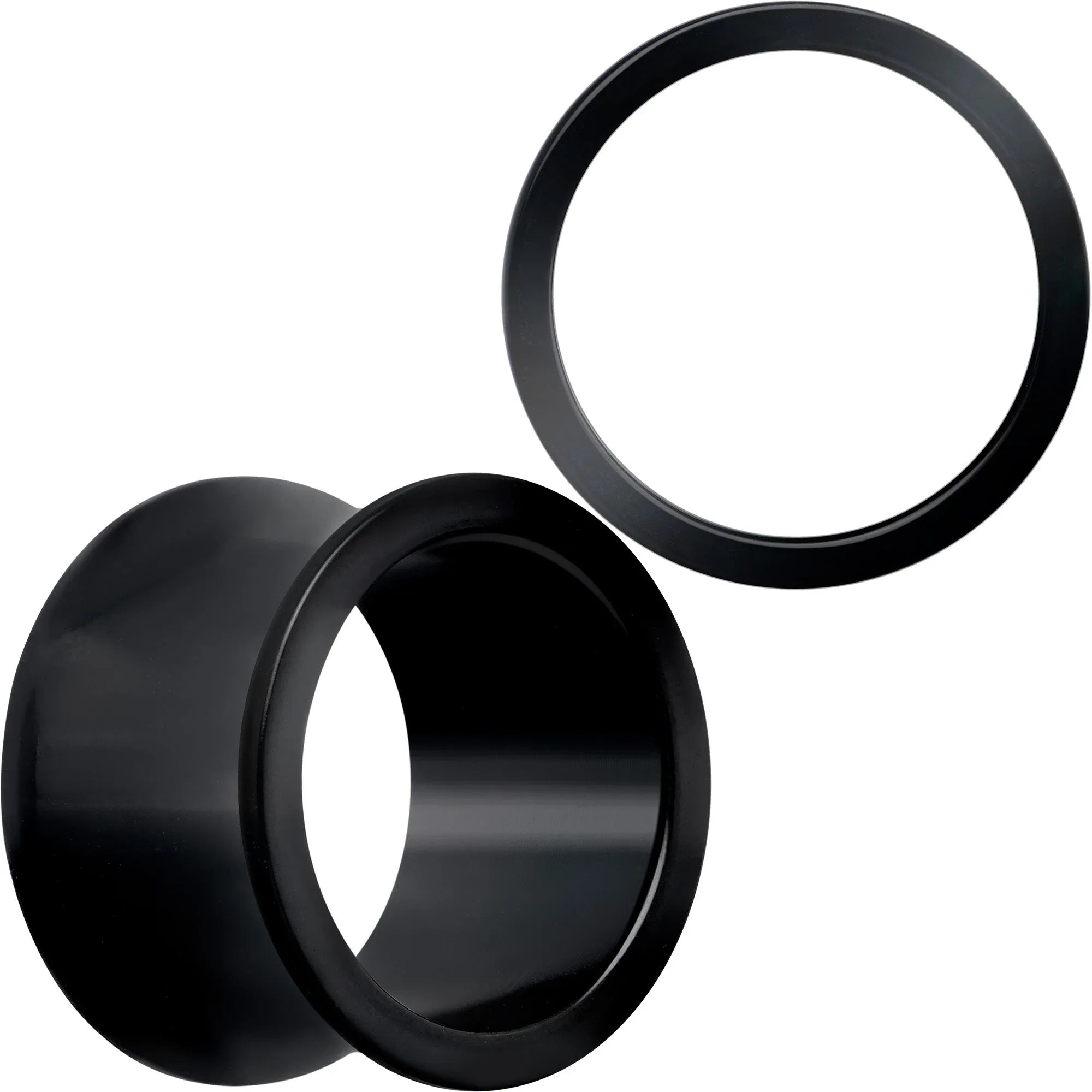 Black Hand Polished Double Flare Tunnel Plug Set 6mm to 25mm - BodyCandy - Flyclothing LLC