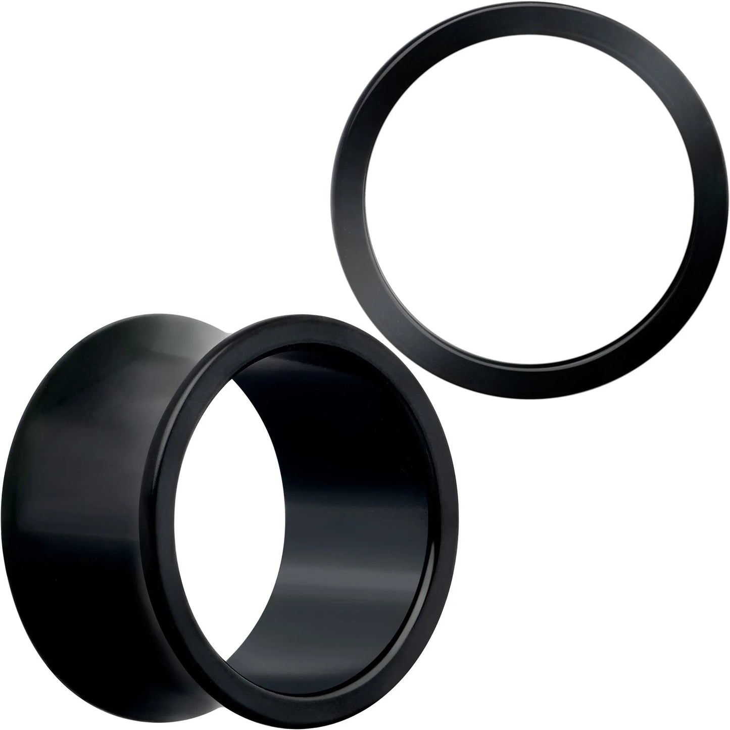 Black Hand Polished Double Flare Tunnel Plug Set 6mm to 25mm - BodyCandy - Flyclothing LLC