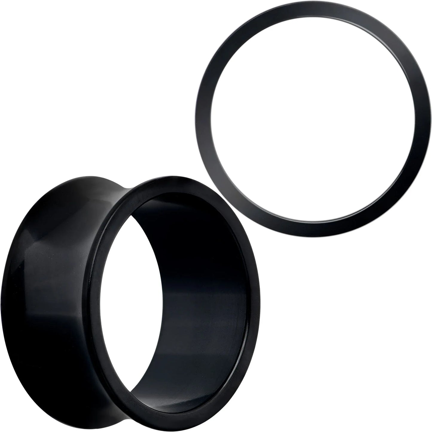 Black Hand Polished Double Flare Tunnel Plug Set 6mm to 25mm - BodyCandy - Flyclothing LLC