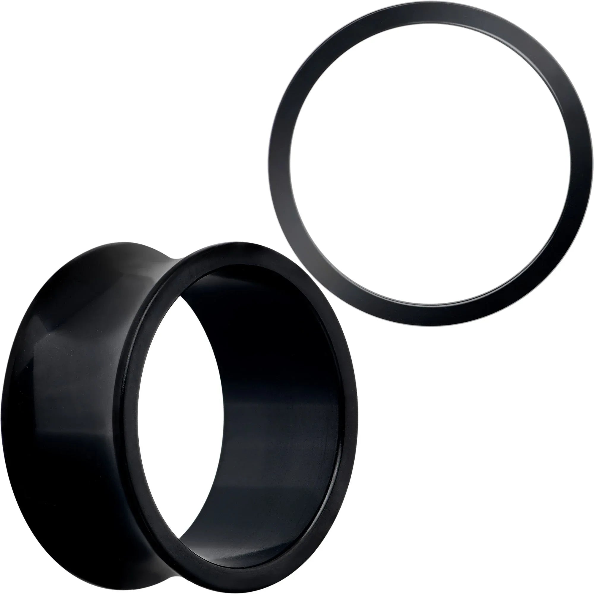 Black Hand Polished Double Flare Tunnel Plug Set 6mm to 25mm - BodyCandy - Flyclothing LLC
