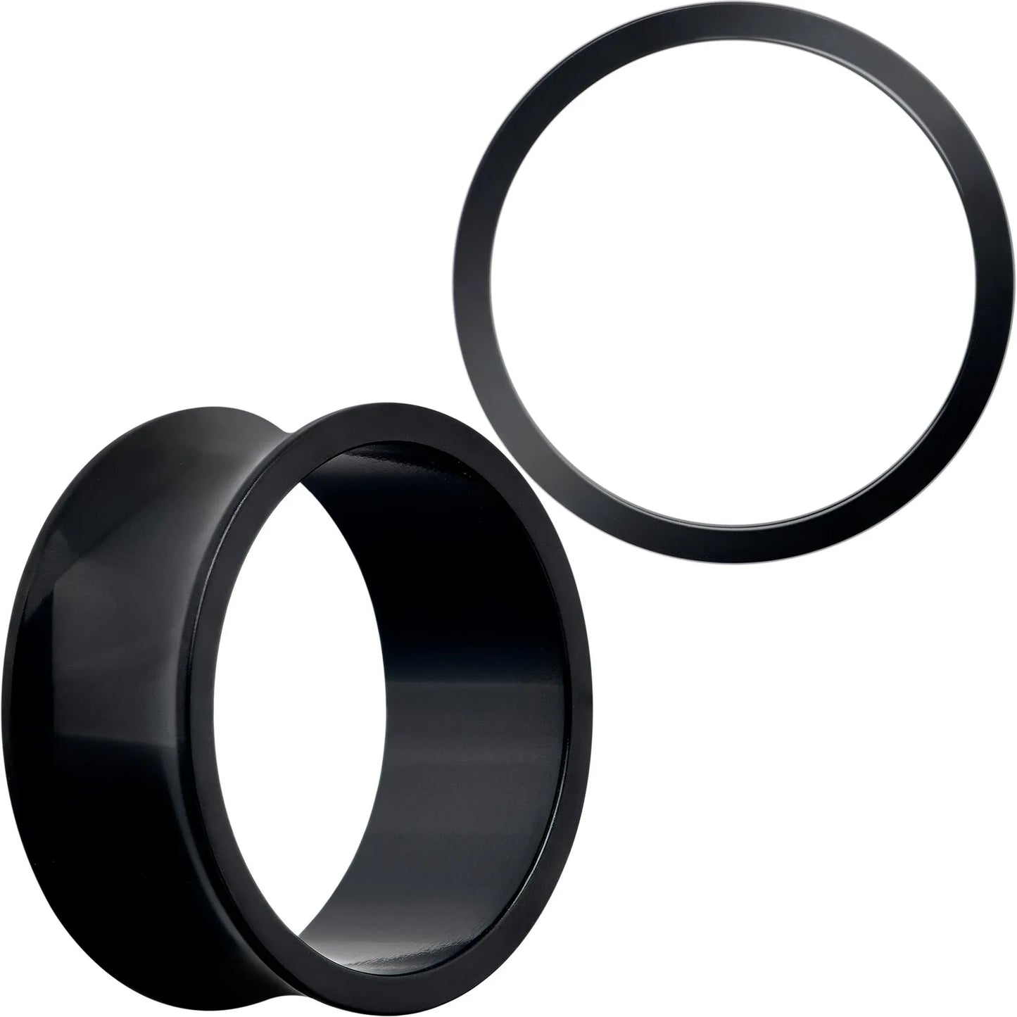 Black Hand Polished Double Flare Tunnel Plug Set 6mm to 25mm - BodyCandy - Flyclothing LLC