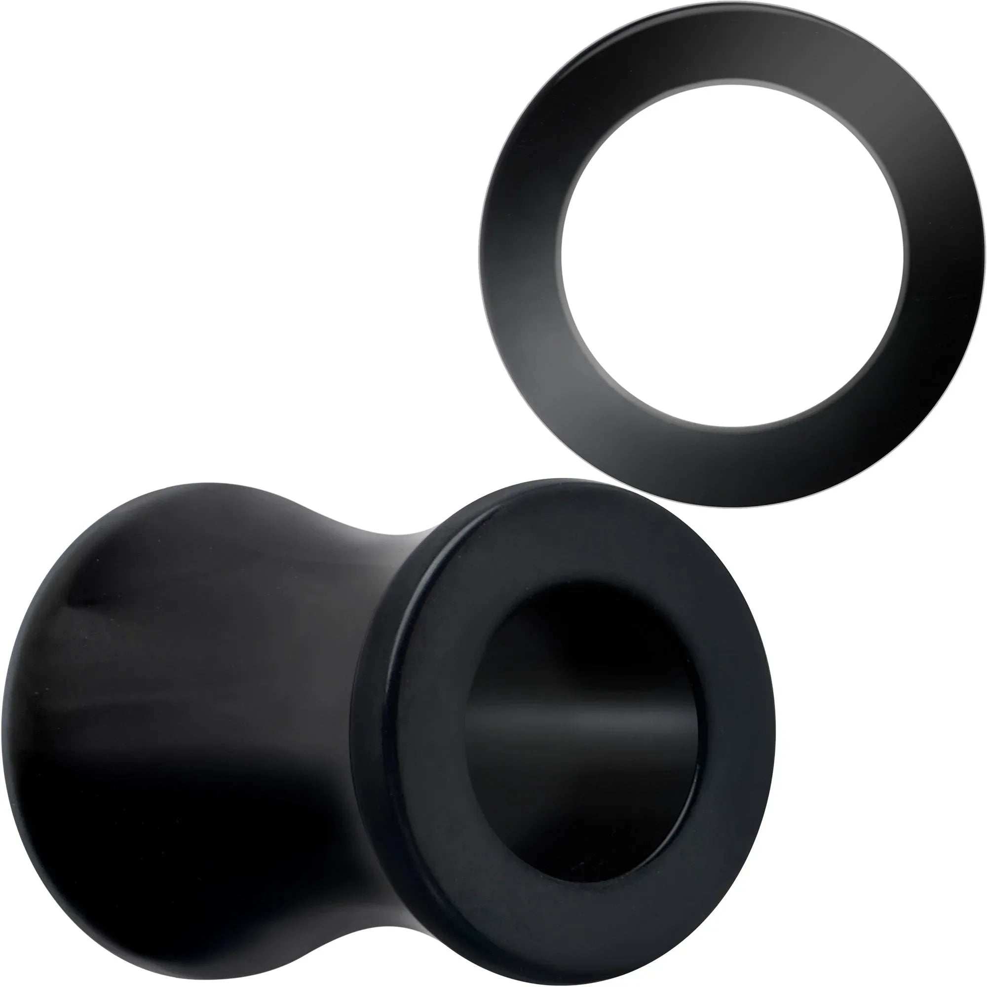 Black Hand Polished Double Flare Tunnel Plug Set 6mm to 25mm - BodyCandy - Flyclothing LLC