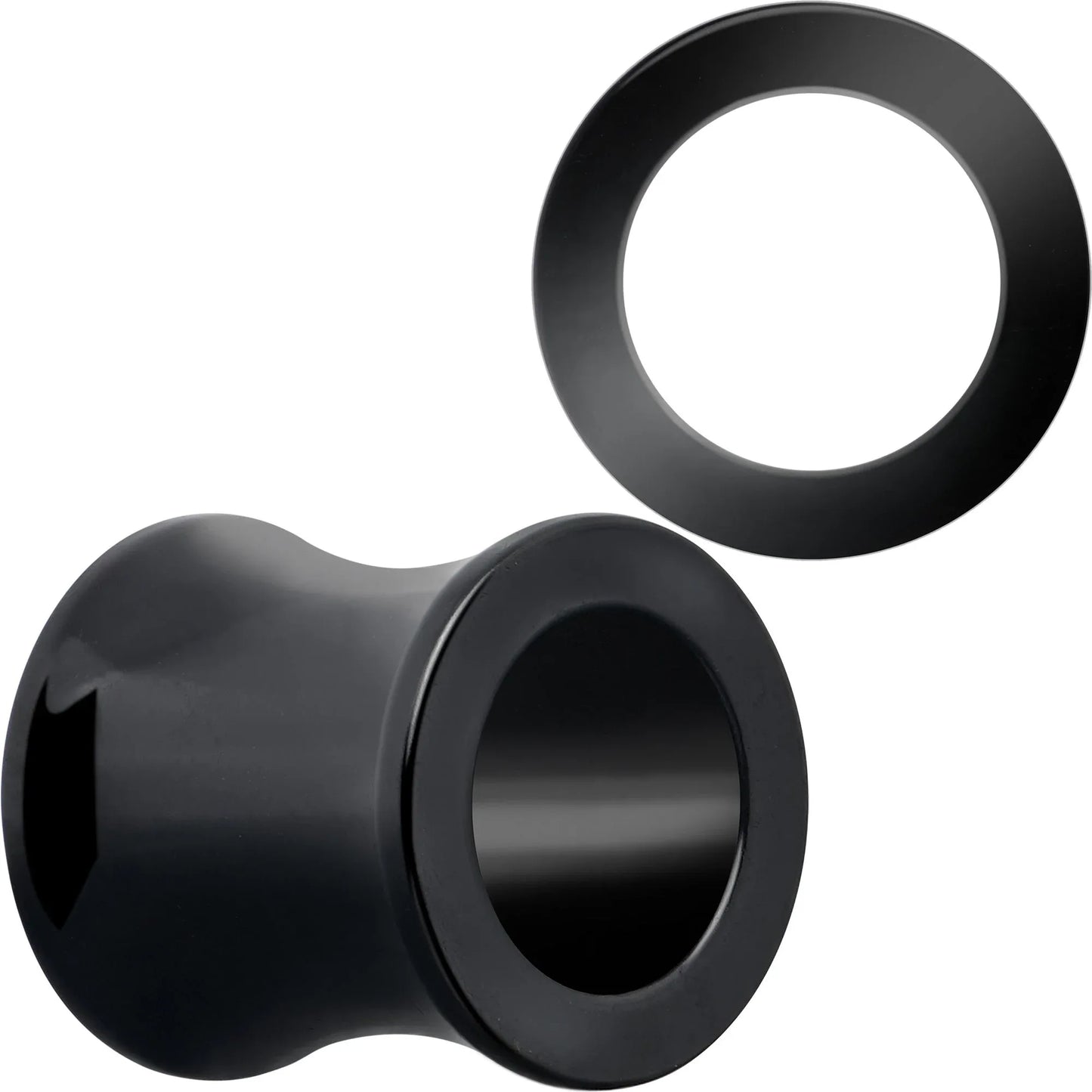 Black Hand Polished Double Flare Tunnel Plug Set 6mm to 25mm - BodyCandy - Flyclothing LLC