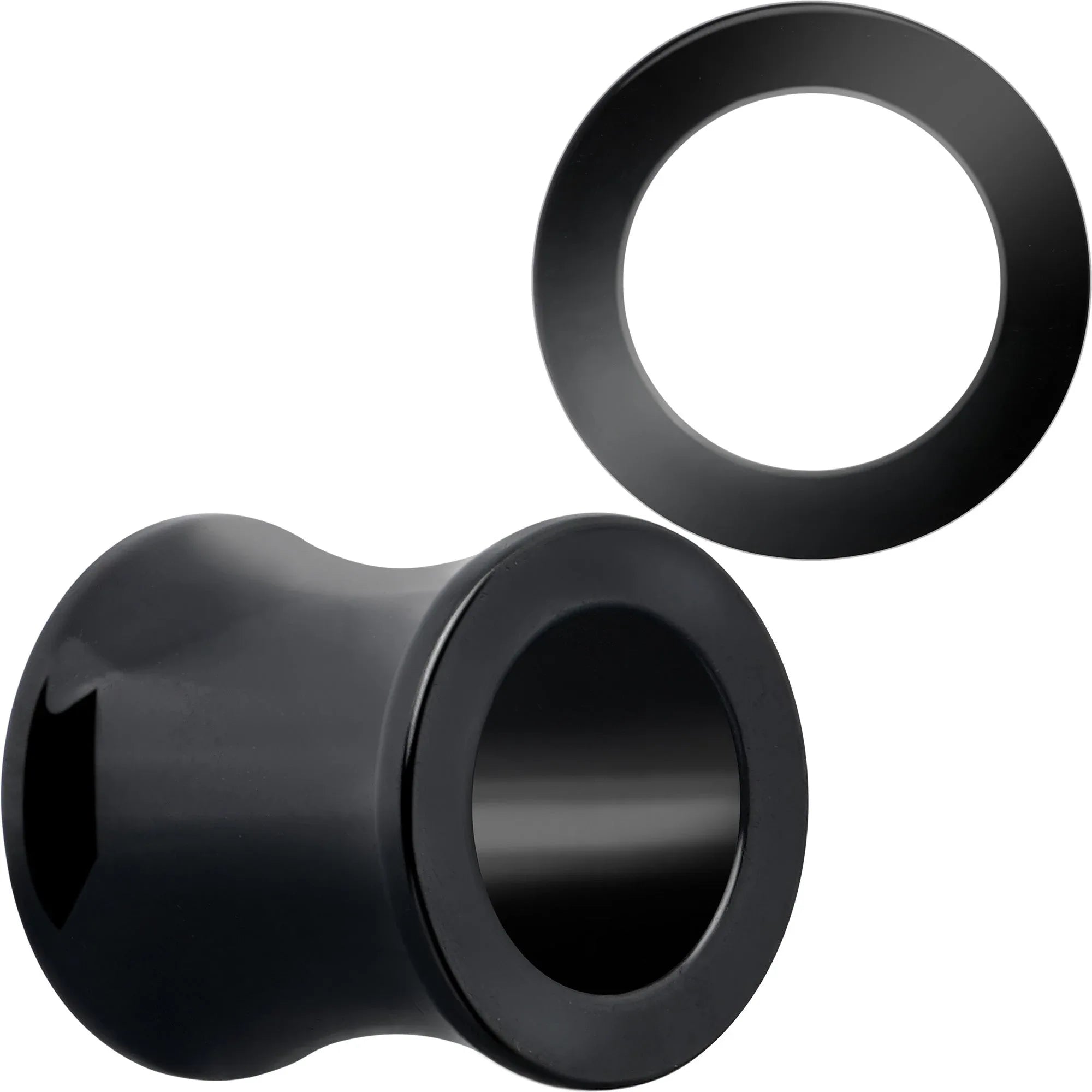 Black Hand Polished Double Flare Tunnel Plug Set 6mm to 25mm - BodyCandy - Flyclothing LLC