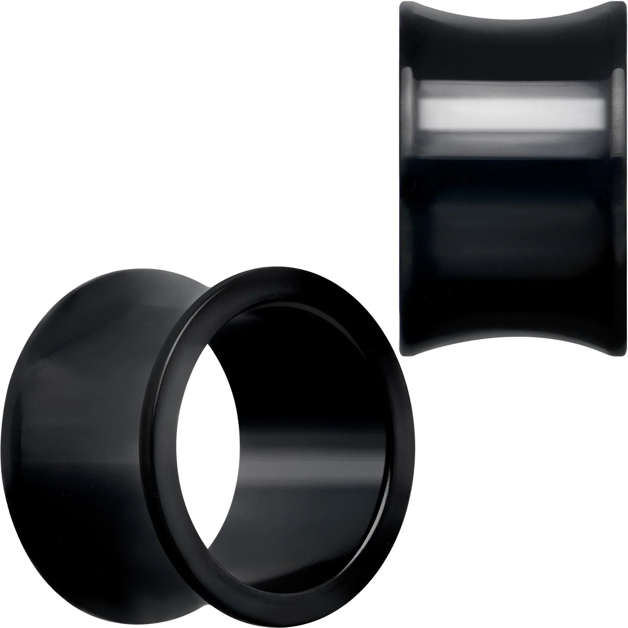 Black Hand Polished Double Flare Tunnel Plug Set 6mm to 25mm - BodyCandy - Flyclothing LLC