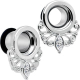 Clear Gem Drop Filigree Single Flare Tunnel Plug Set 6mm to 16mm - BodyCandy - Flyclothing LLC