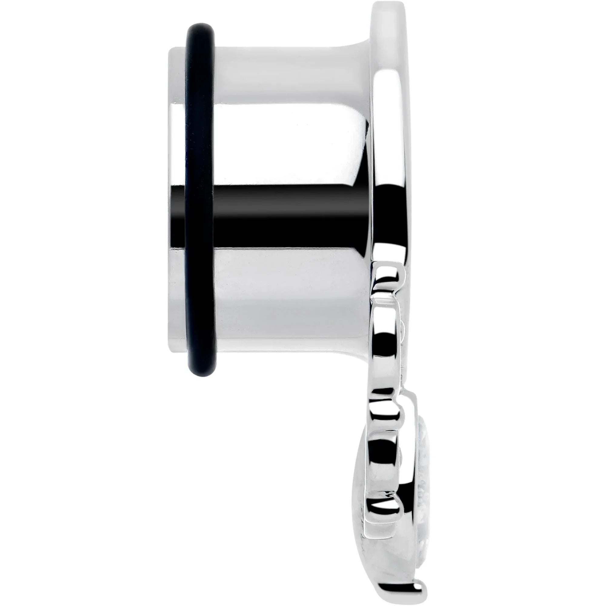 Clear Gem Drop Filigree Single Flare Tunnel Plug Set 6mm to 16mm - BodyCandy - Flyclothing LLC