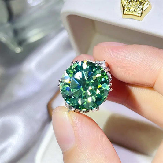 10 Carat Moissanite 925 Sterling Silver Ring - Trendsi - Flyclothing LLC