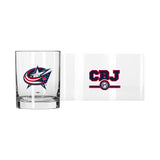 Columbus Blue Jackets 14oz Letterman Rocks Glass