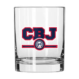 Columbus Blue Jackets 14oz Letterman Rocks Glass