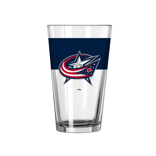 Columbus Blue Jackets 16oz Alternate Colorblock Pint Glass - Logo Brands - Flyclothing LLC