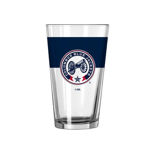 Columbus Blue Jackets 16oz Secondary Colorblock Pint Glass - Logo Brands - Flyclothing LLC