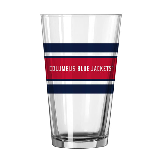 Columbus Blue Jackets 16oz Stripe Pint Glass - Logo Brands - Flyclothing LLC