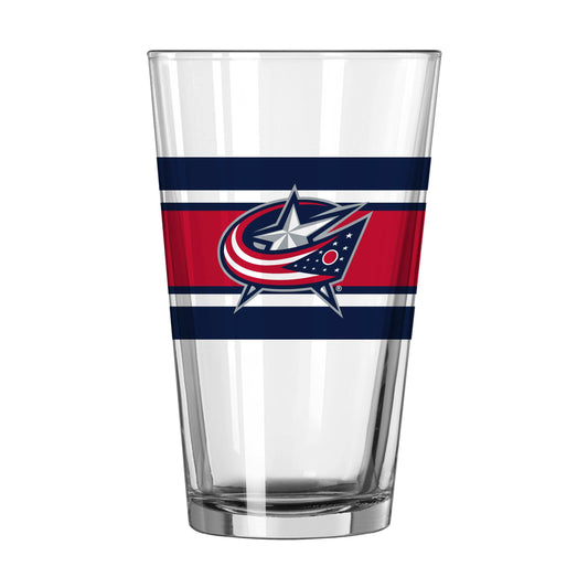 Columbus Blue Jackets 16oz Stripe Pint Glass - Logo Brands - Flyclothing LLC
