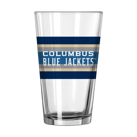 Columbus Blue Jackets 16oz 3rd Logo Stripe Pint Glass - Logo Brands - Flyclothing LLC