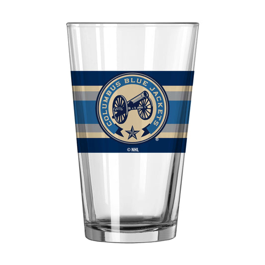 Columbus Blue Jackets 16oz 3rd Logo Stripe Pint Glass - Logo Brands - Flyclothing LLC