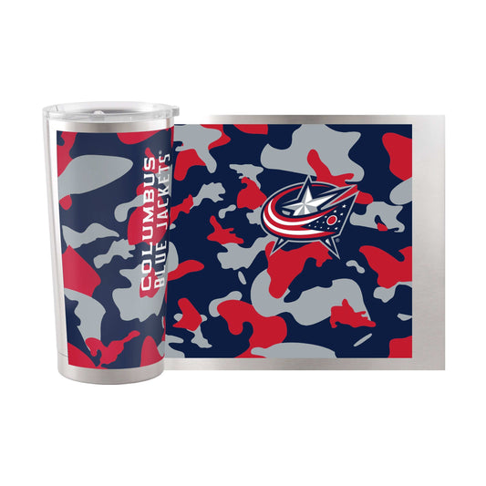 Columbus Blue Jackets 20oz Camo Stainless Steel Tumbler - Logo Brands - Flyclothing LLC