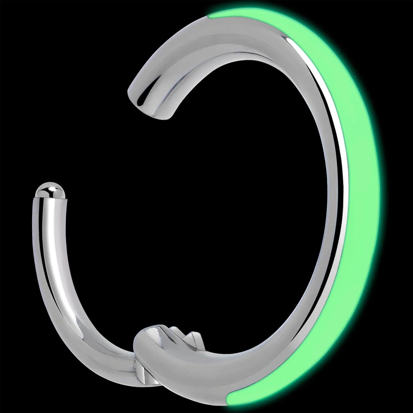 20G Implant Grade Titanium Glow in the Dark Hinged Segment Nose Hoop - BodyCandy - Flyclothing LLC