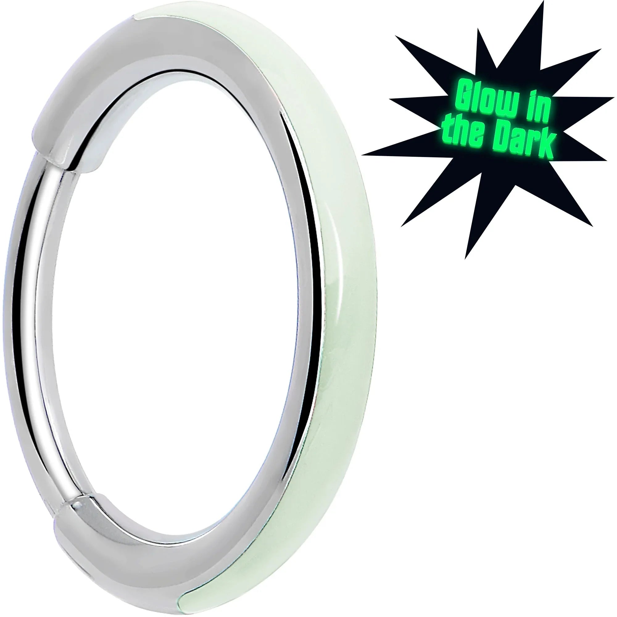 20G Implant Grade Titanium Glow in the Dark Hinged Segment Nose Hoop - BodyCandy - Flyclothing LLC