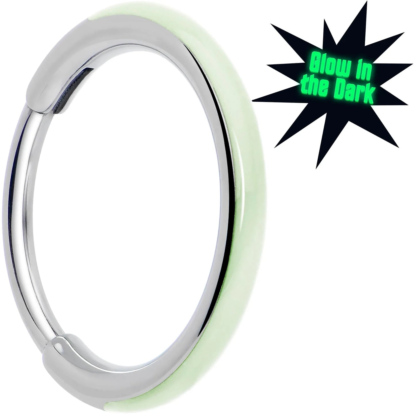 20G Implant Grade Titanium Glow in the Dark Hinged Segment Nose Hoop - BodyCandy - Flyclothing LLC