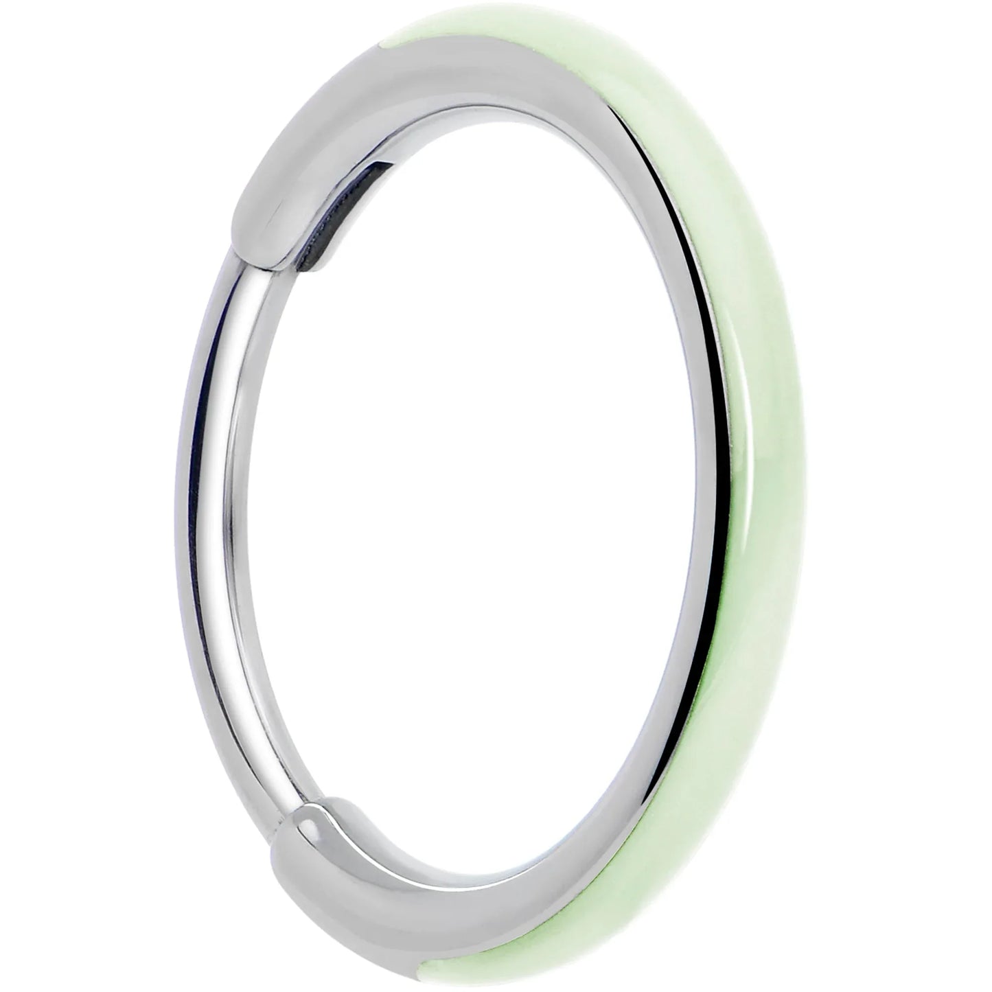 20G Implant Grade Titanium Glow in the Dark Hinged Segment Nose Hoop - BodyCandy - Flyclothing LLC