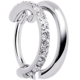 Single Row Micro Gem Implant Grade Titanium Hinged Double Hoop Nose Ring - BodyCandy - Flyclothing LLC