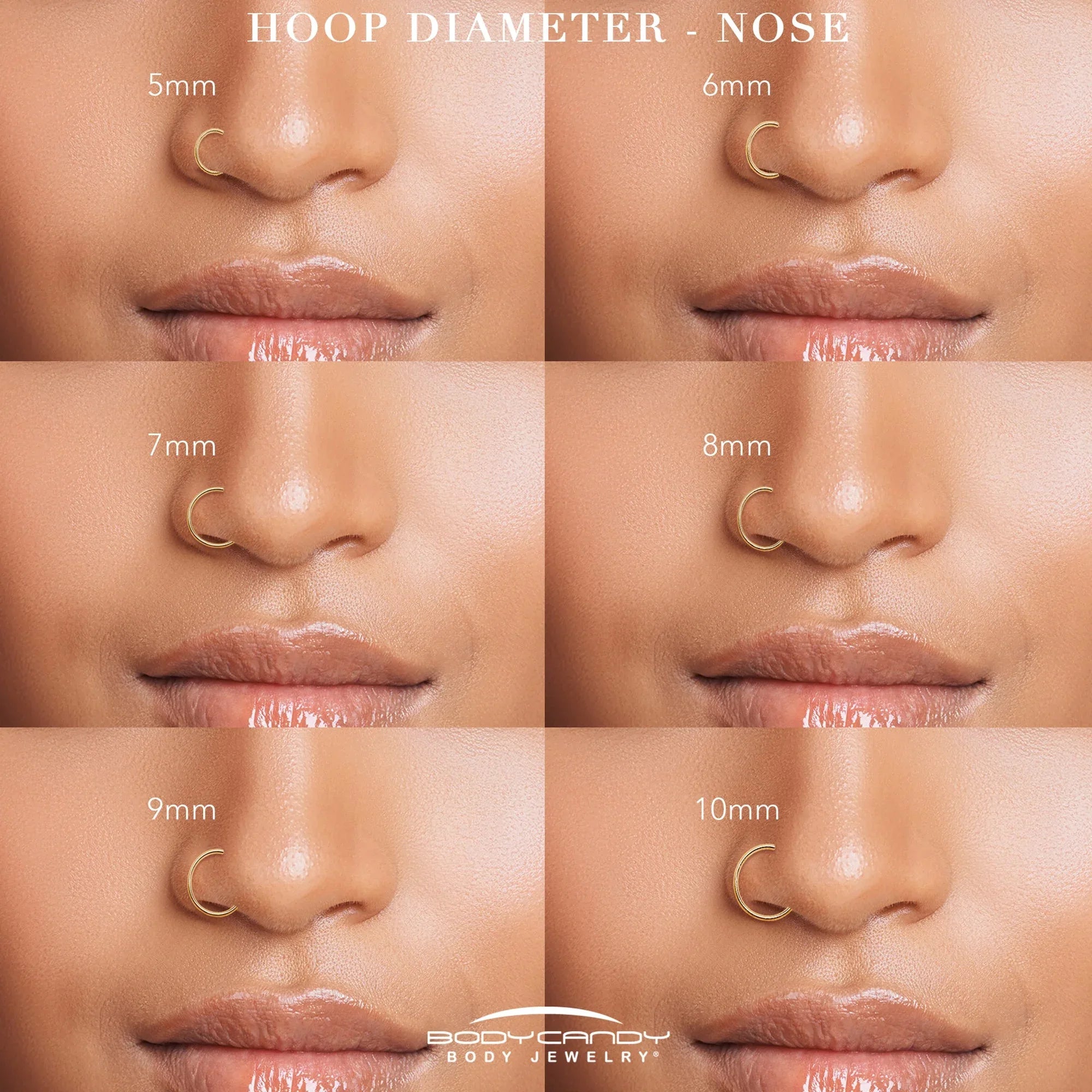 Single Row Micro Gem Implant Grade Titanium Hinged Double Hoop Nose Ring - BodyCandy - Flyclothing LLC