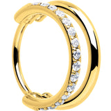 Single Row Micro Gem Implant Grade Titanium Hinged Double Hoop Nose Ring - BodyCandy - Flyclothing LLC