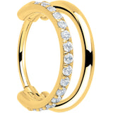 Single Row Micro Gem Implant Grade Titanium Hinged Double Hoop Nose Ring - BodyCandy - Flyclothing LLC