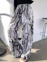 Abstract Print Wide Leg Pants - Trendsi - Flyclothing LLC
