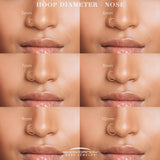 20G CZ Double Row Checkerboard Implant Grade Titanium Nose Hoop - BodyCandy - Flyclothing LLC