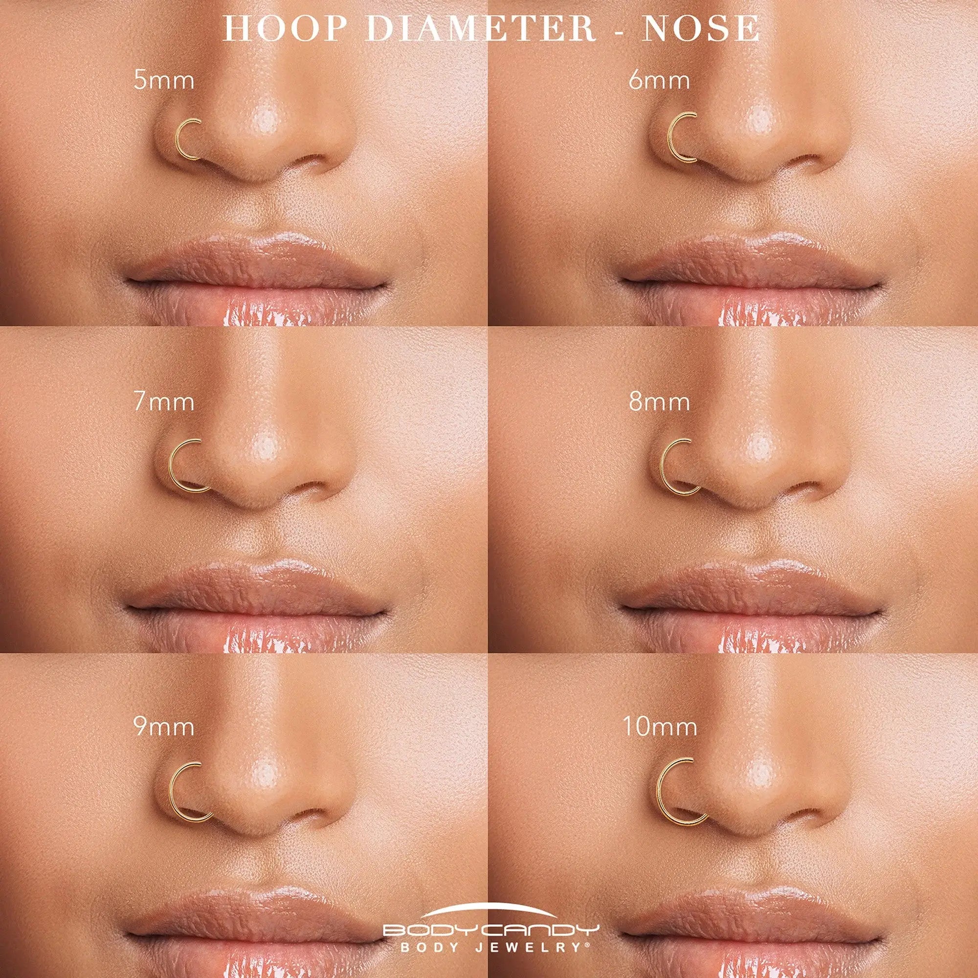 20G CZ Double Row Checkerboard Implant Grade Titanium Nose Hoop - BodyCandy - Flyclothing LLC