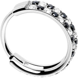 20G CZ Double Row Checkerboard Implant Grade Titanium Nose Hoop - BodyCandy - Flyclothing LLC