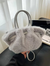 Fluffy Crossbody Bag with Buckle Detail - Trendsi - Flyclothing LLC