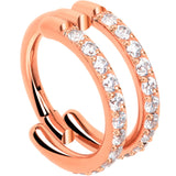 18G Double Row Micro Gem Implant Grade Titanium Hinged Double Hoop Nose Ring - BodyCandy - Flyclothing LLC