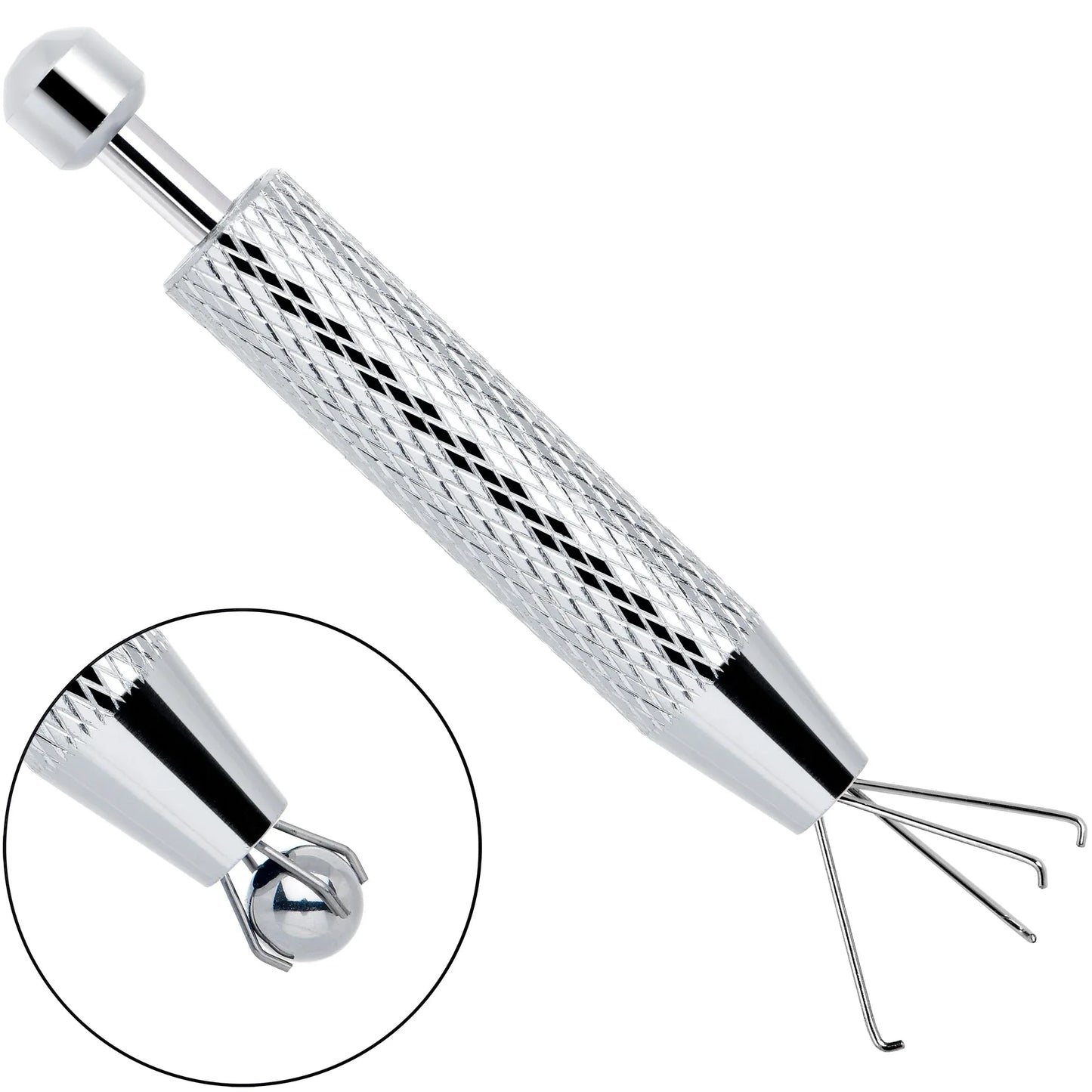 Silver Piercing Ball Grabber Tool 2.48 Inch Length - BodyCandy - Flyclothing LLC