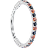 20G Micro Gem Titanium Hinged Nose Hoop - Black Orange Nose Ring - BodyCandy - Flyclothing LLC