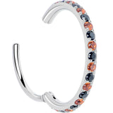 20G Micro Gem Titanium Hinged Nose Hoop - Black Orange Nose Ring - BodyCandy - Flyclothing LLC