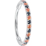 20G Micro Gem Titanium Hinged Nose Hoop - Black Orange Nose Ring - BodyCandy - Flyclothing LLC
