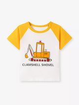 Children's Cartoon Vehicle Graphic Raglan Sleeve T-Shirts - Trendsi - Flyclothing LLC