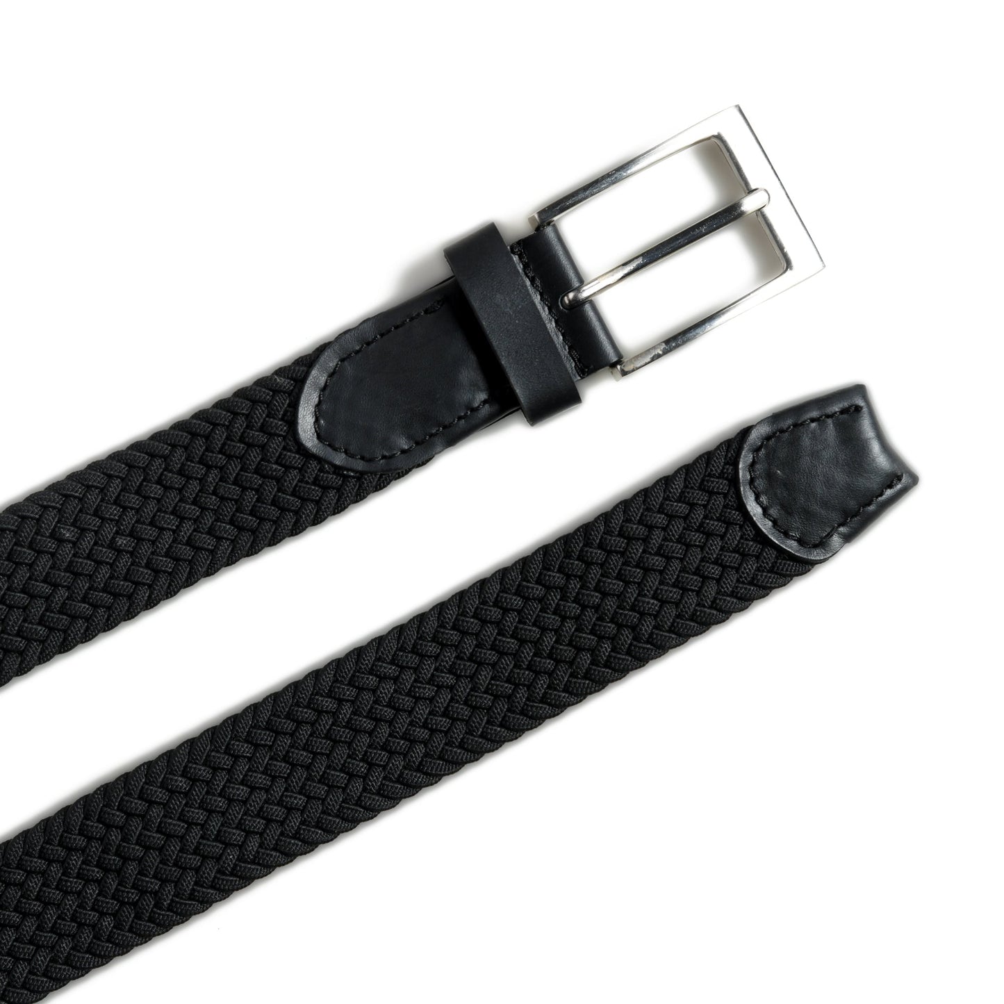 Braided Black Canvas Belt - Classy Leather Bags - Flyclothing LLC