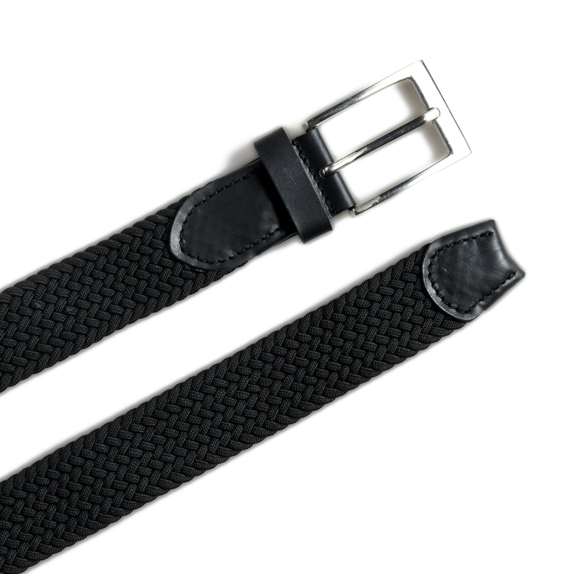 Braided Black Canvas Belt - Classy Leather Bags - Flyclothing LLC