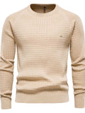 Texture Round Neck Long Sleeve Sweater - Trendsi - Flyclothing LLC